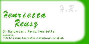 henrietta reusz business card